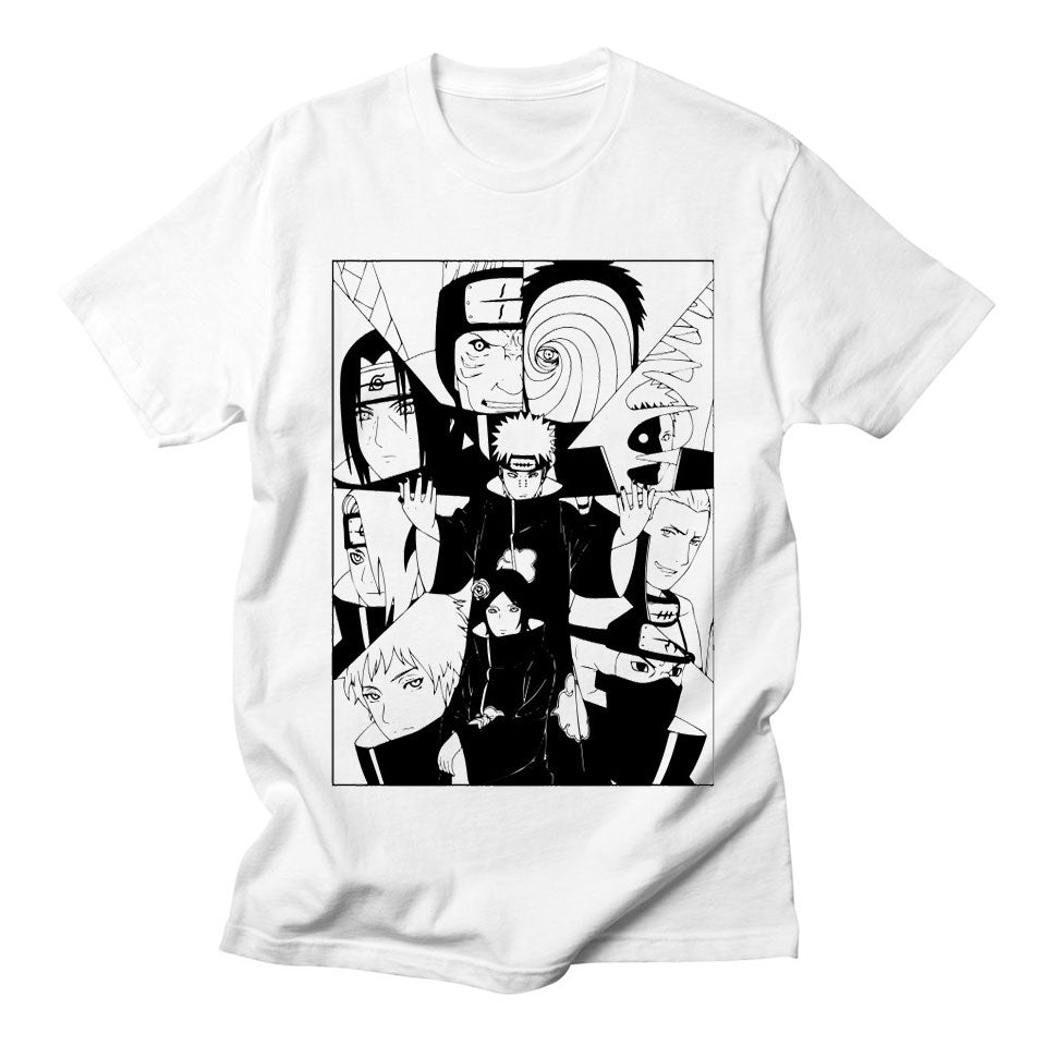 Naruto Akatsuki Black White T Shirt